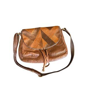 Vintage Lucky Brand Leather Satchel Purse Crossbody